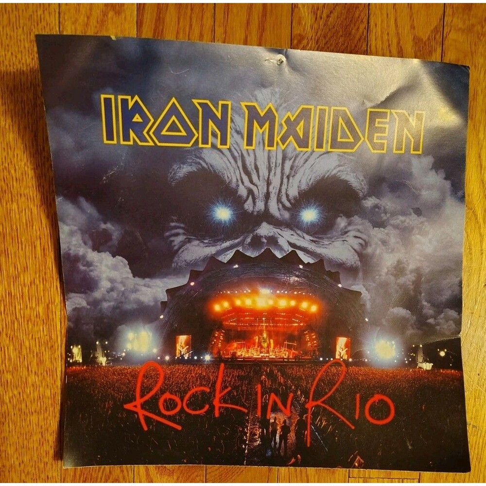 Vintage Iron Maiden Rock In Rio 12 X 12 Promo Flat Rare